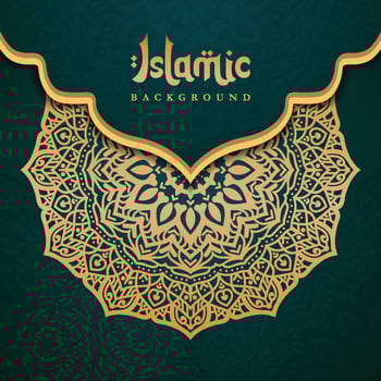 Luxury decorative mandala design for wedding and Islamic background in gold color vector