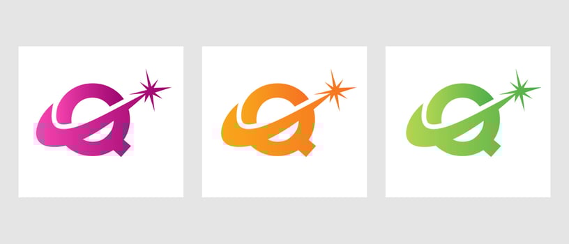 Letter Q Spark Logo Design Vector Template