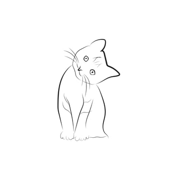 Cat line art vector design.