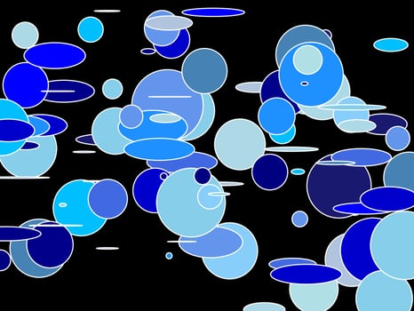 blue shapes over black background vector