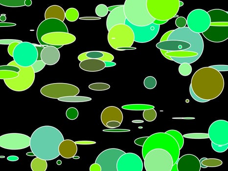 green shapes over black background vector
