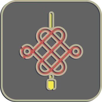 Icon Chinese knot decoration. Chinese New Year celebration elements. Icons in embossed style. Good for prints, posters, logo, party decoration, greeting card, etc. vector