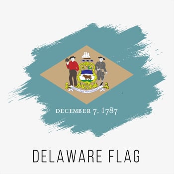 USA State Delaware Grunge Vector Flag Design Template