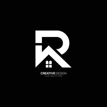 Creative letter R real estate business logo vector