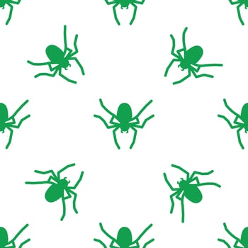 Spider vector seamless pattern on a white background. Insect pattern print on textiles, paper, wrapping paper theme
