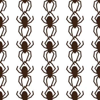 Spider vector seamless pattern on a white background. Insect pattern print on textiles, paper, wrapping paper theme