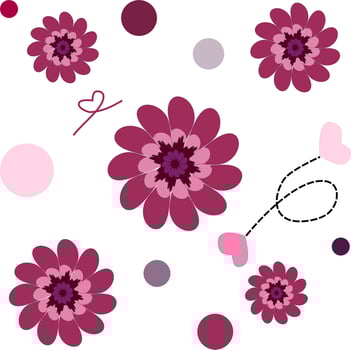 flowers hearts valentine parts vector set