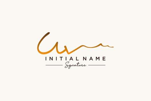 Initial UV signature logo template vector. Hand drawn Calligraphy lettering Vector illustration.