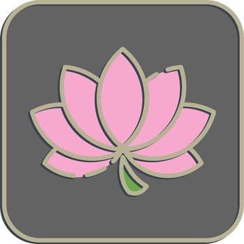 Icon lotus. Chinese New Year celebration elements. Icons in embossed style. Good for prints, posters, logo, party decoration, greeting card, etc. vector