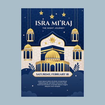 Isra Miraj Poster Concept vector
