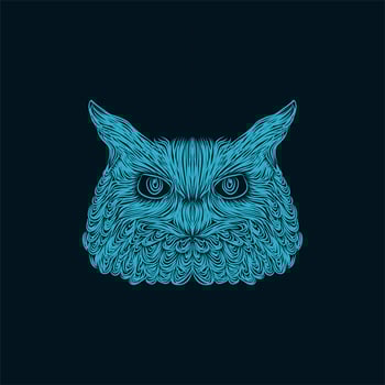 animal head blue illustration design vector
