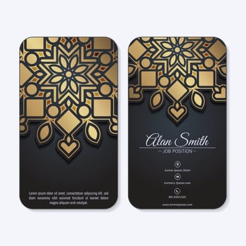 Luxury mandala decorative card in gold color vector