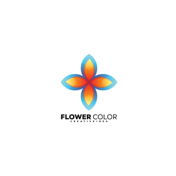 beauty flower design colorful logo symbol vector