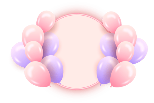 Happy birthday  background with 3d realistic  air balloon with text and glitter confetti png
