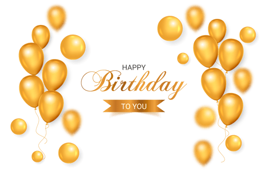 Elegant  balloon Happy Birthday celebration use for  card banner template png