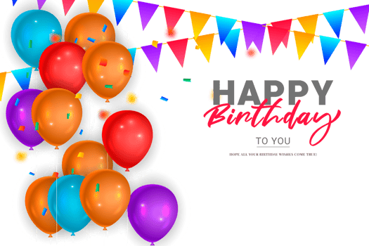Elegant  balloon Happy Birthday celebration use for  card banner template png