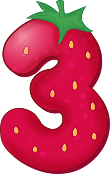Strawberry Alphabet Number 3 png