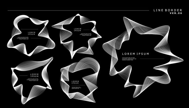 Blended line border design template. Line art border design vector. vector