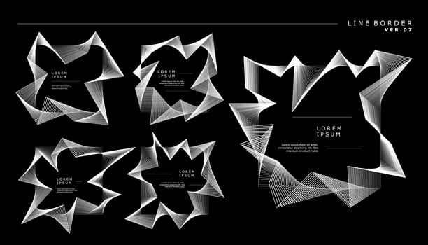 Square blended lines border design template. Modern square lines border. vector