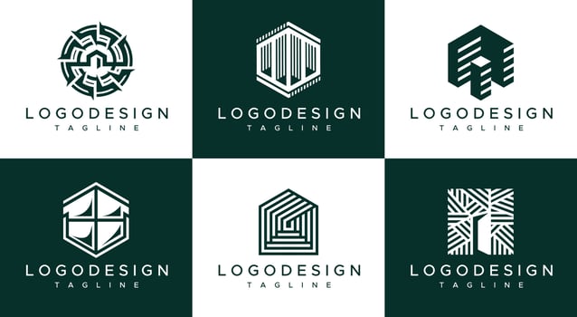Abstract home architecture logo design template. House architect logo branding. vector