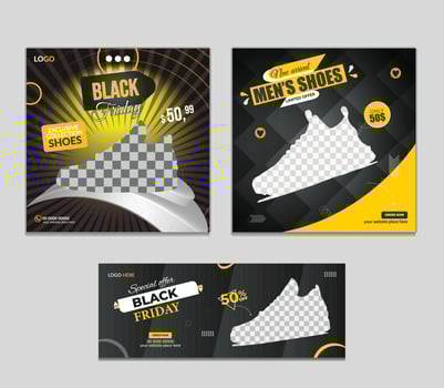 New arrival fashion shoes social media post design. Exclusive collection vector