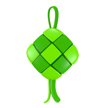 Cute icon 3d ketupat illustration with Ramadan and Eid al-Fitr theme png