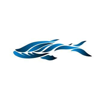 illustration vector graphic of abstract design draw whale