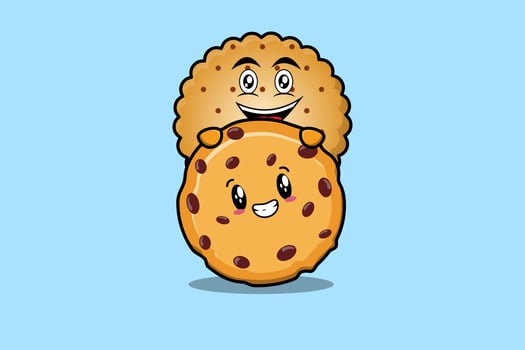Cute Cookies cartoon hide in biscuits illustration vector