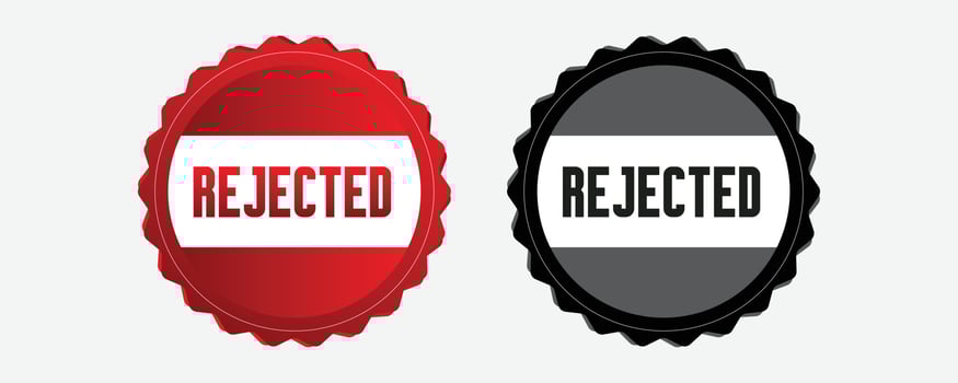 Rejected red square grunge stamp on white background, Rejected Rubber Stamp. Rejected Rubber Grunge Stamp Seal Vector Illustration - Vector