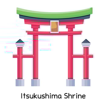 Trendy Itsukushima Shrine vector