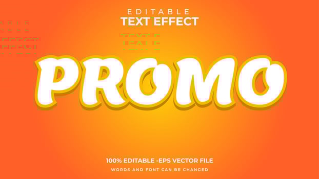 Promo style editable text effect vector