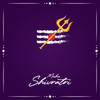 Shubh maha shivratri hindi text lord shankar vector banner design template