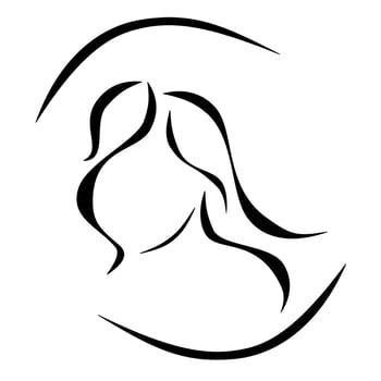 Woman with curly long hair logo vector