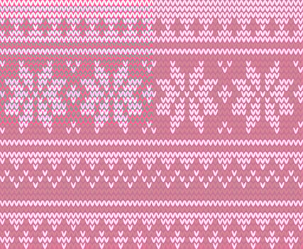 beautiful pink seamless knitted pattern vector