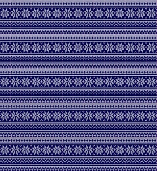 beautiful blue seamless knitted pattern vector