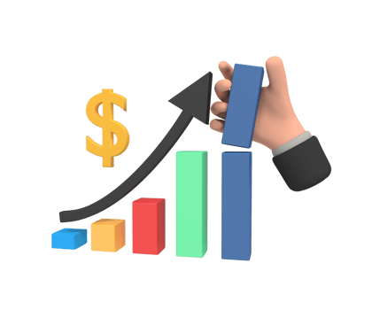 3d illustration of business growth chart png