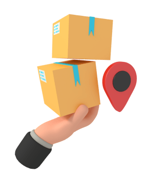 3d illustration of delivery package location png