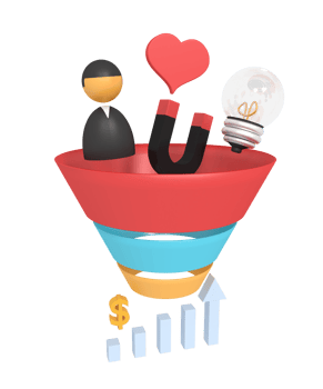 3d illustration of a marketing funnel png