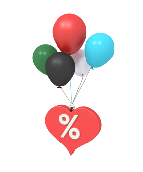 3d illustration of a balloon gift png