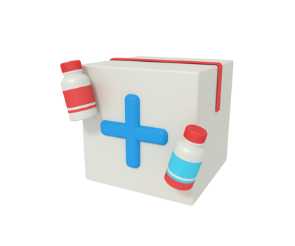 3d illustration of medicine box delivery png
