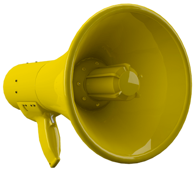 3D red megaphone isolated and isolate background png