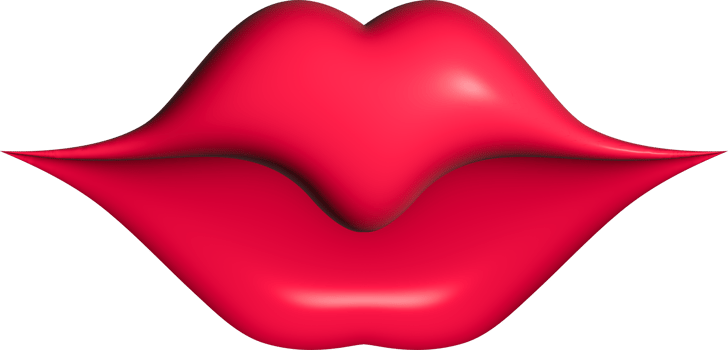3d red lips png