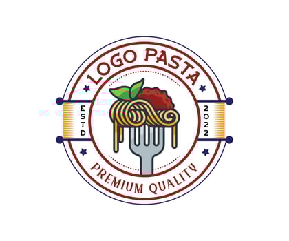 Pasta noodle logo vector template