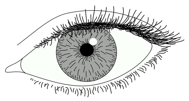 Simple drawing eye vector