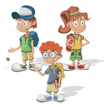 Schoolchildren vector illustration