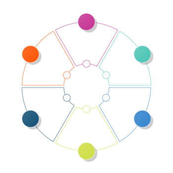 Infographic with 6 steps, process or options. png