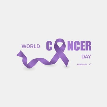 February 4, World Cancer Day. Lavender Ribbon with beauty color design vector