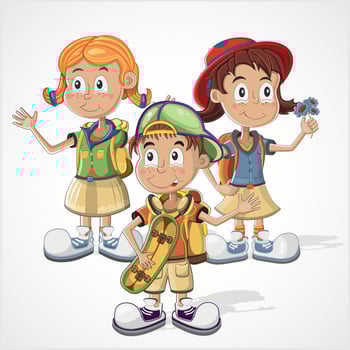 Schoolchildren vector illustration