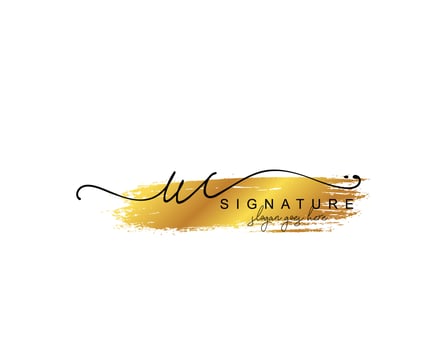 Initial UC beauty monogram and elegant logo design, handwriting logo of initial signature, wedding, fashion, floral and botanical with creative template. vector
