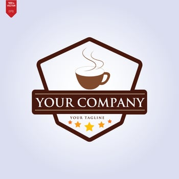 Beans And Coffee Cup Logo Template vector icon design Free Vector